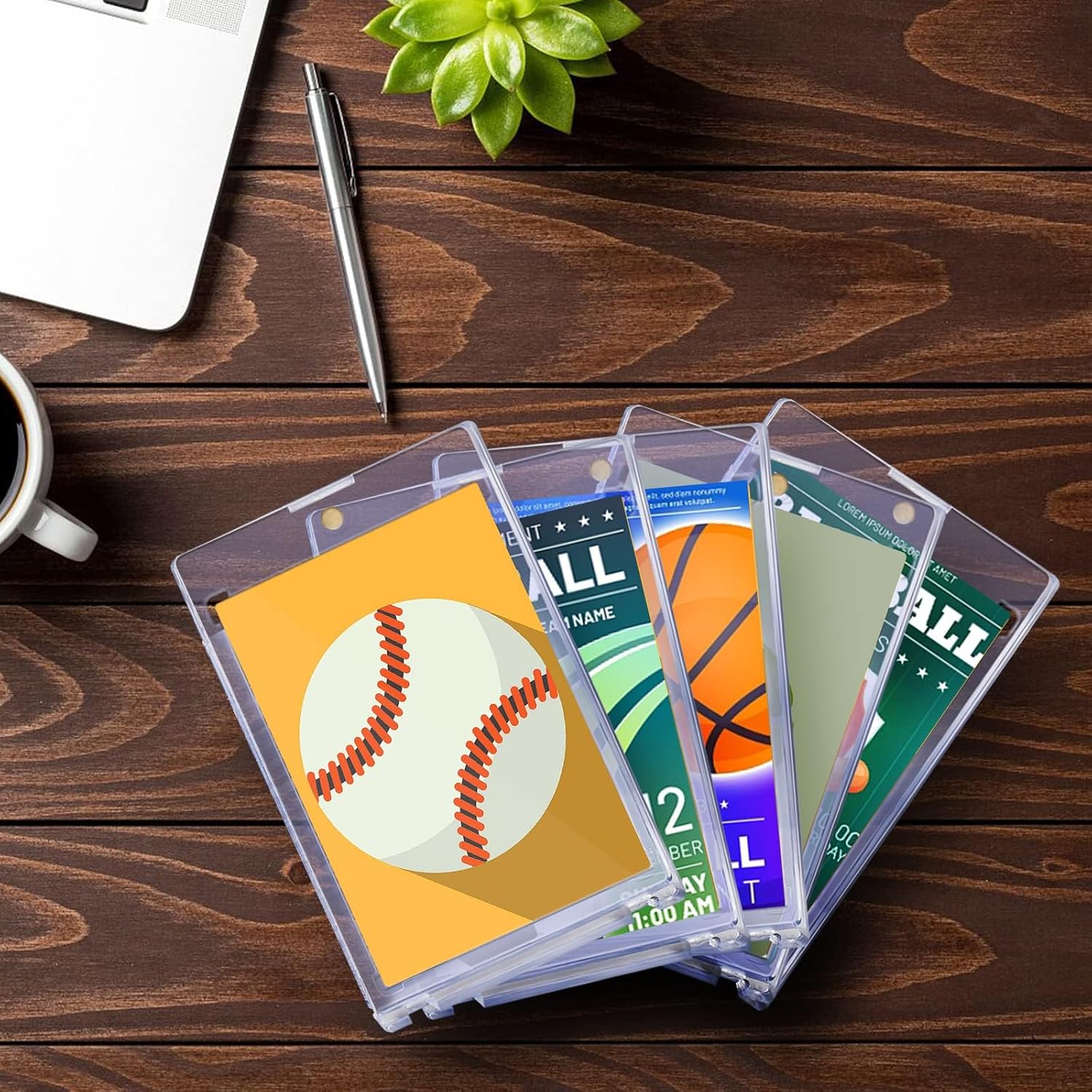 Thumbnail 5 de Mlikero 16 Magnetic Card Holder für Sammelkarten (35 PT), magnetische Hartkartenhüllen für Standardkarten