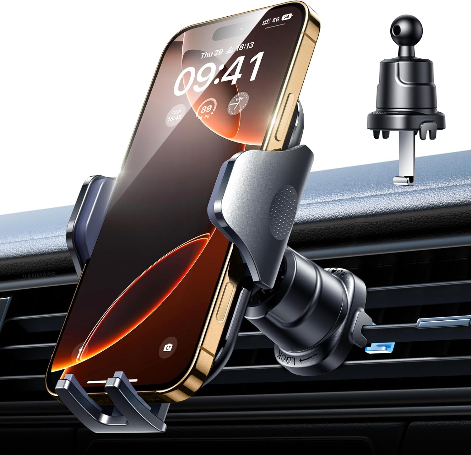 Detalle de VANMASS Car Phone Mount, 0.6-Inch Case Clearance
