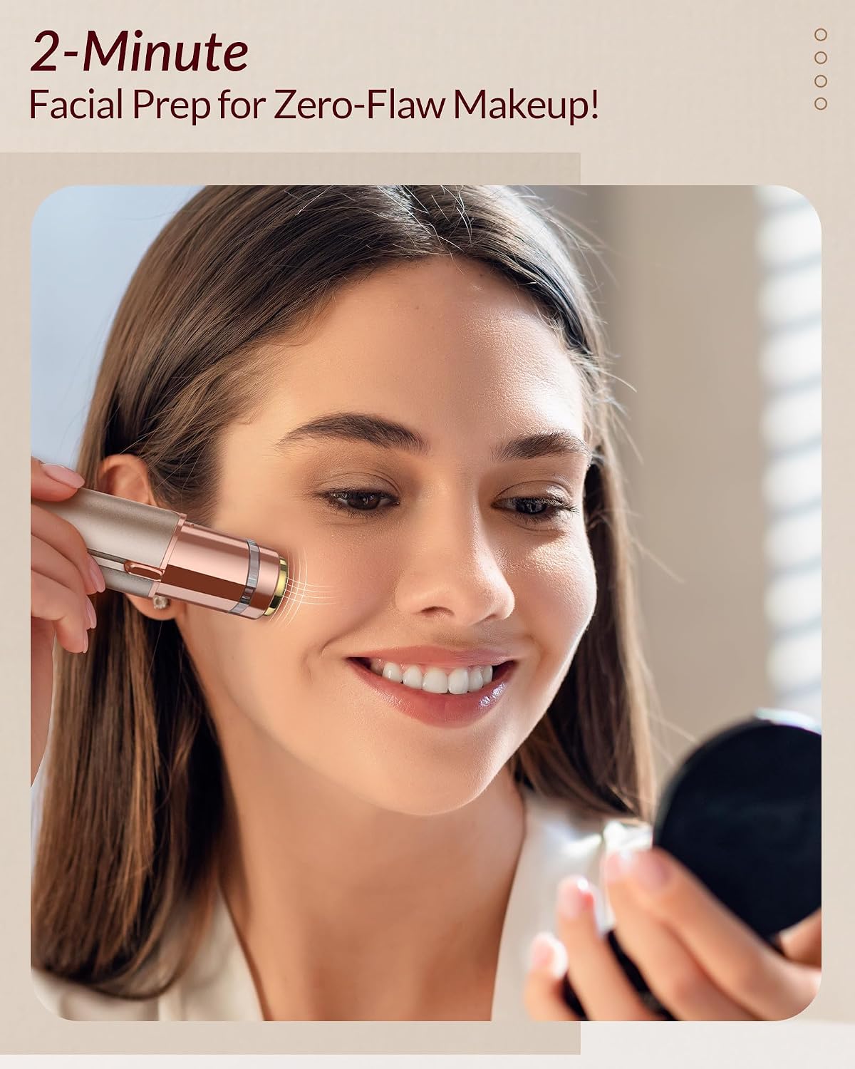 Detalle 2 de bissuuy BZ-217B Rechargeable Facial Hair Remover for Women, Gold