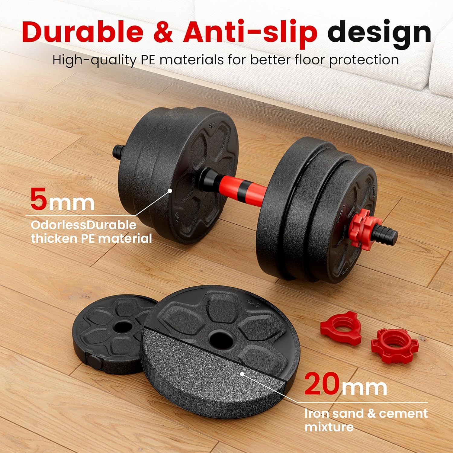 Thumbnail 5 de BDSHE Adjustable Dumbbell Set 90lbs