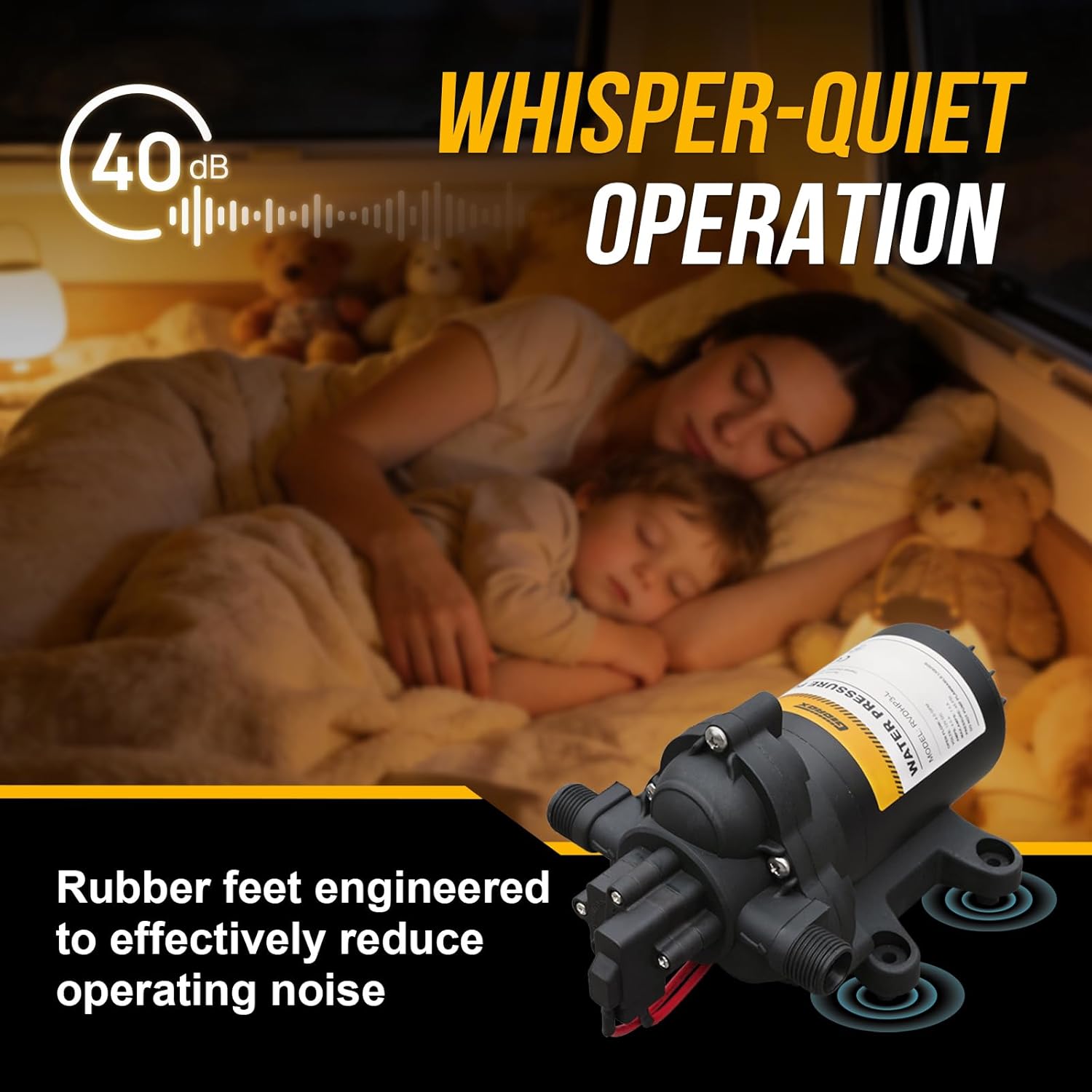 Thumbnail 5 de Gidrox 12V RV Water Pump (4.0 GPM, 45 PSI) Quiet Diaphragm Pump w/ Pressure Switch