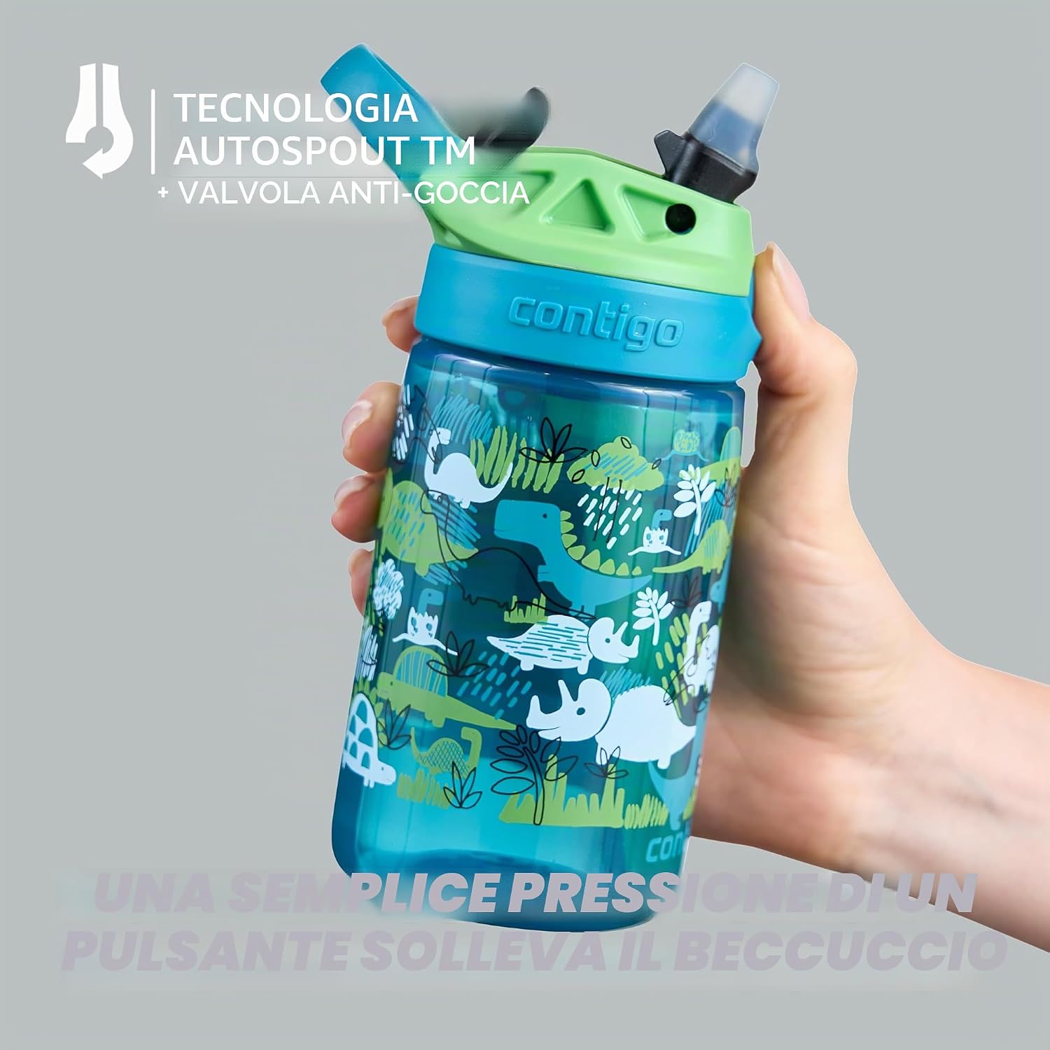 Detalle 2 de Contigo Borraccia per bambini Easy Clean Autospout 420 ml – BPA-Free, 100% a tenuta stagna