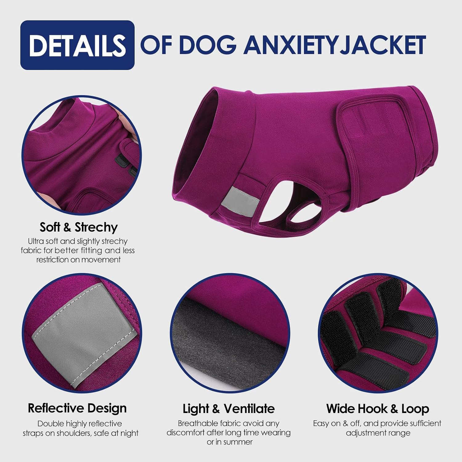 Detalle de KOESON Dog Anxiety Vest, Small