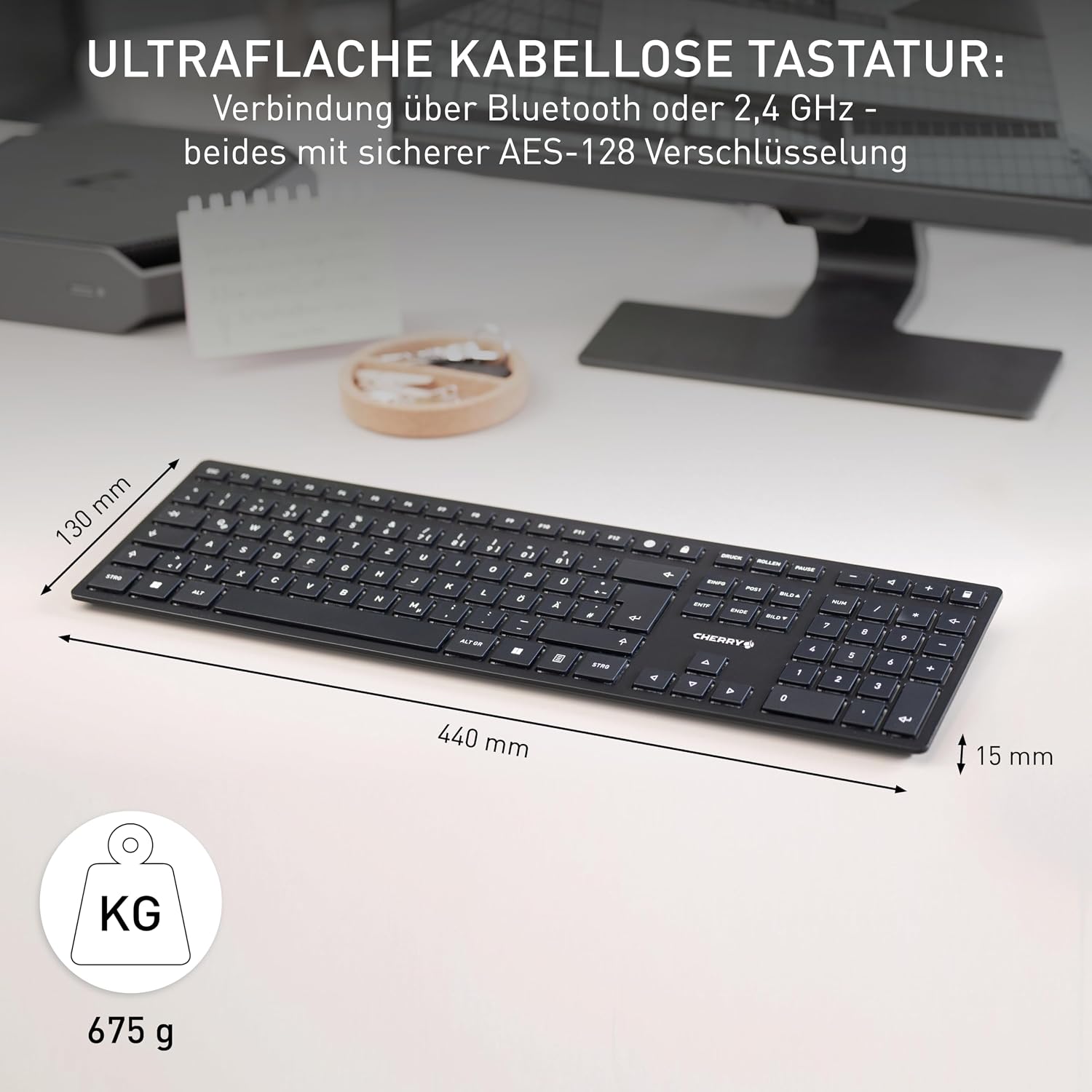 Detalle 2 de Cherry KW 9100 Slim kabellose Tastatur