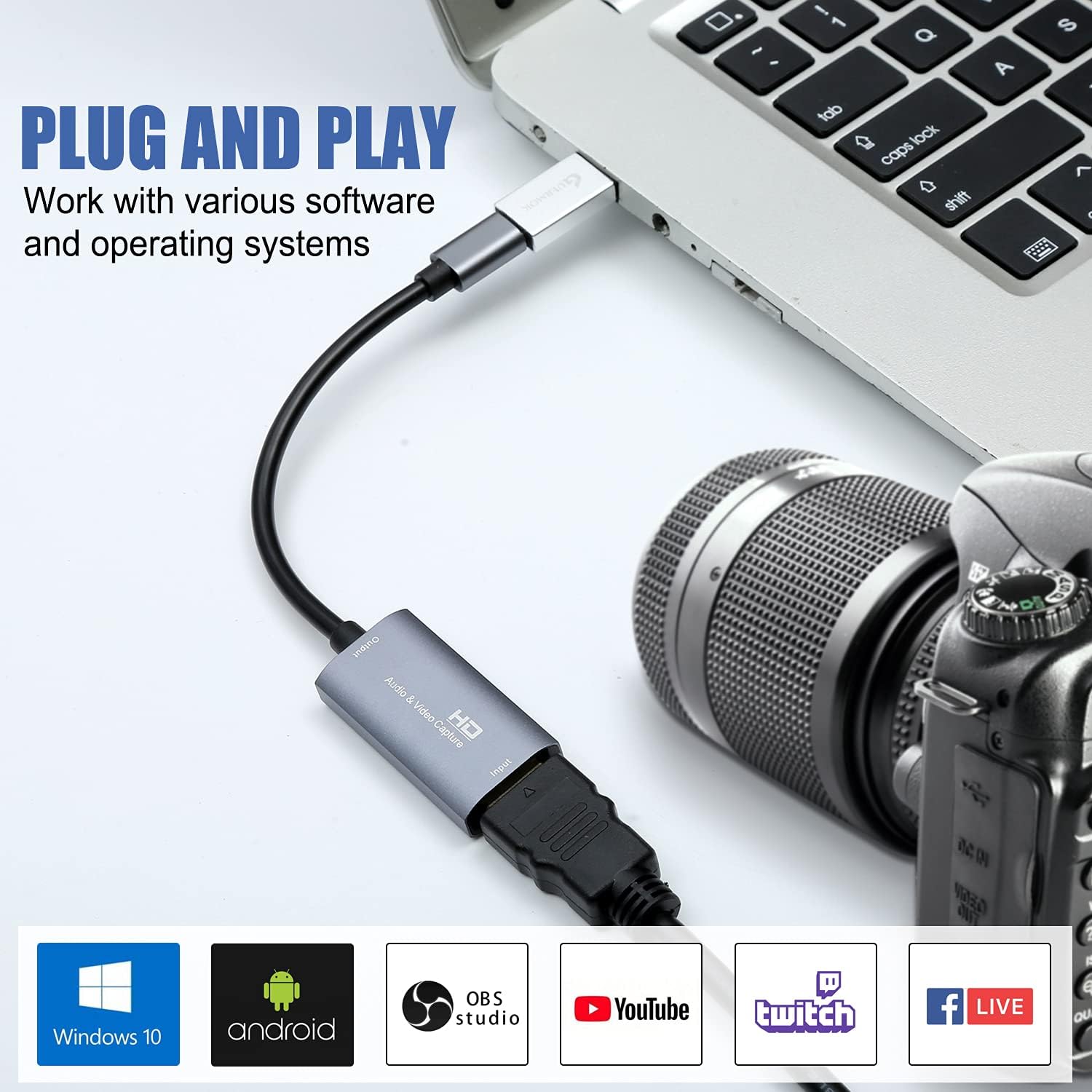 Detalle de Guermok Video Capture Card 4K HDMI to USB-C 🎥
