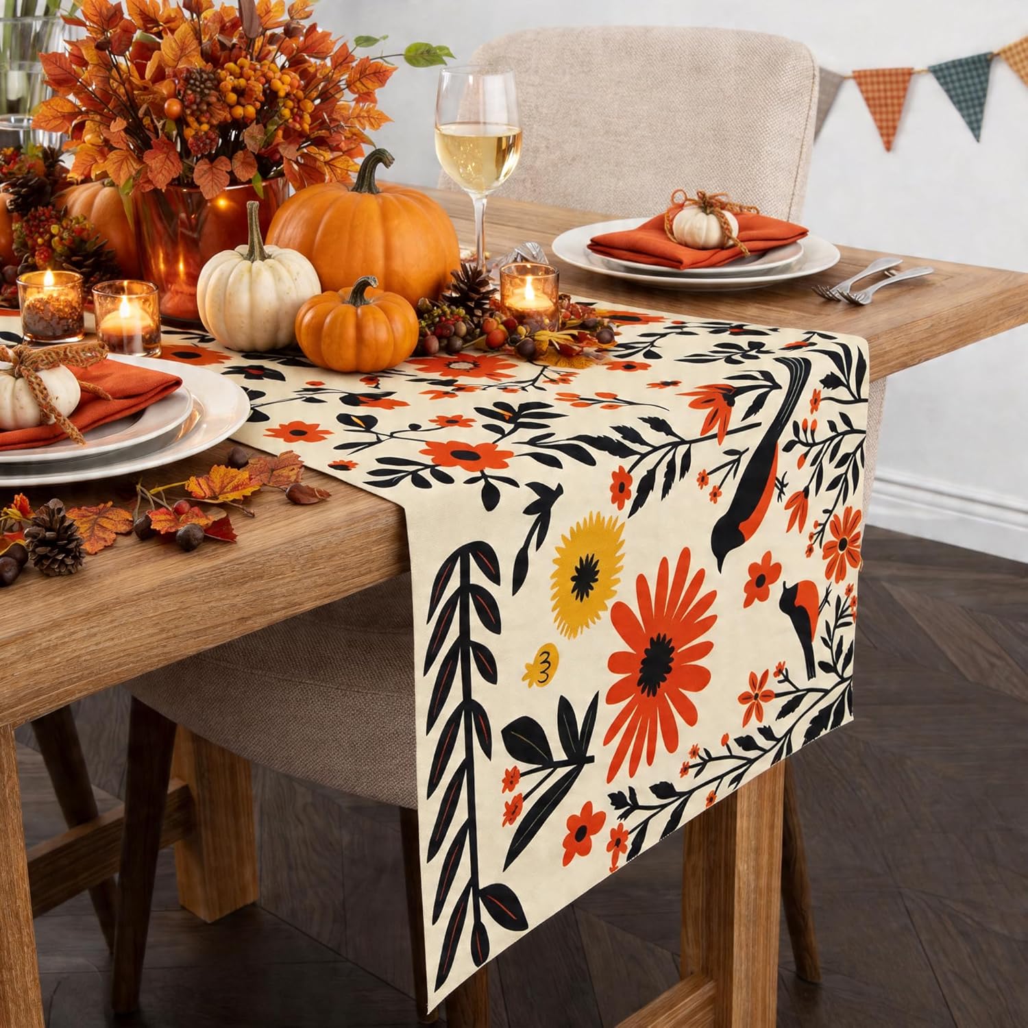 Thumbnail 1 de Floral Table Runner, 100% Polyester