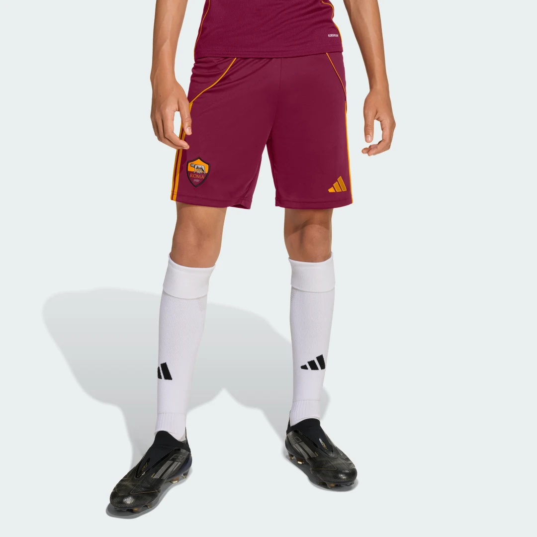 Detalle de Pantalón corto primera equipación AS Roma 25/26 de Adidas – Burgundy