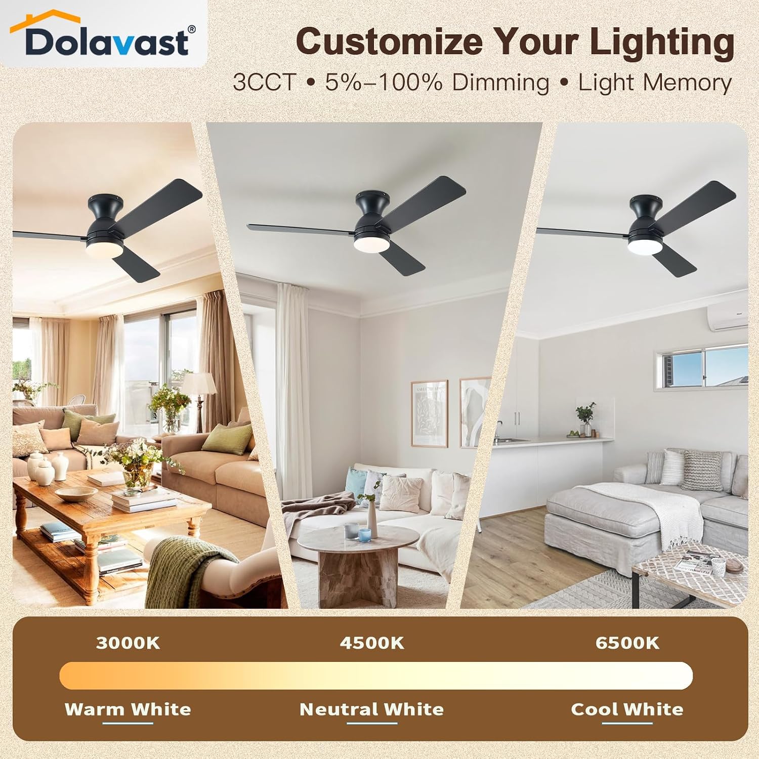 Detalle 1 de Dolavast Ceiling Fan, 48-Inch
