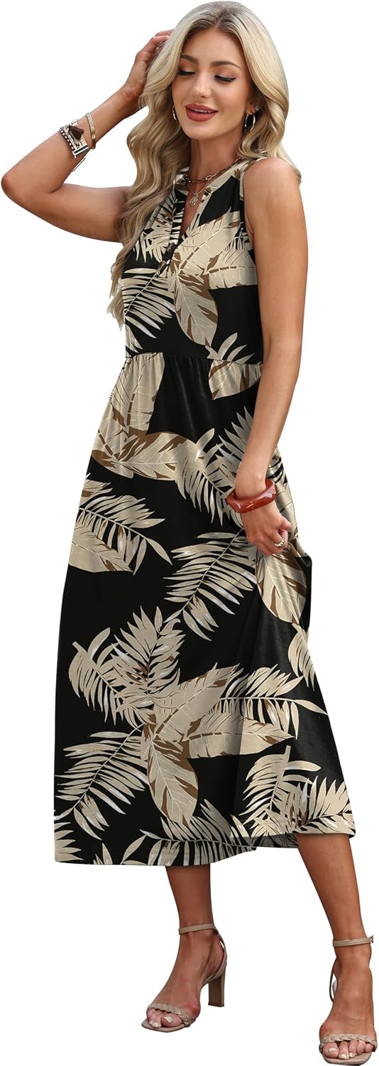 Detalle 2 de WIHOLL Women's Summer Maxi Dress with Pockets – Vacation-Ready Beach Sundress (2026)