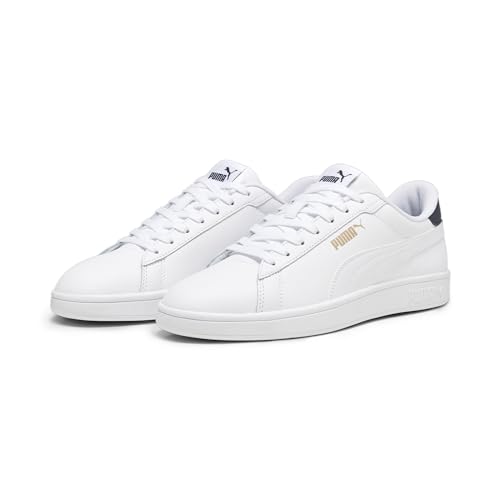 Thumbnail 3 de PUMA Smash 3.0 Unisex – Baskets cuir blanc/bleu marine/or, pointure 45 EU
