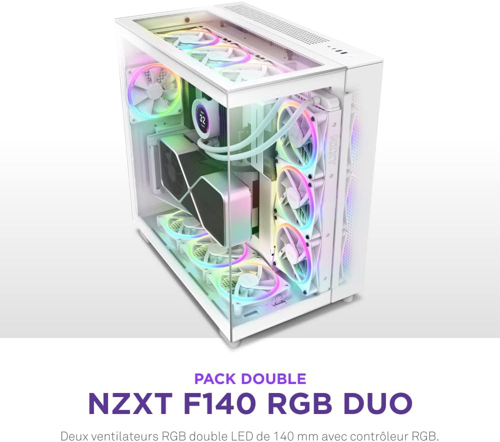 Thumbnail 1 de NZXT F140 RGB Duo 140 mm Blanc