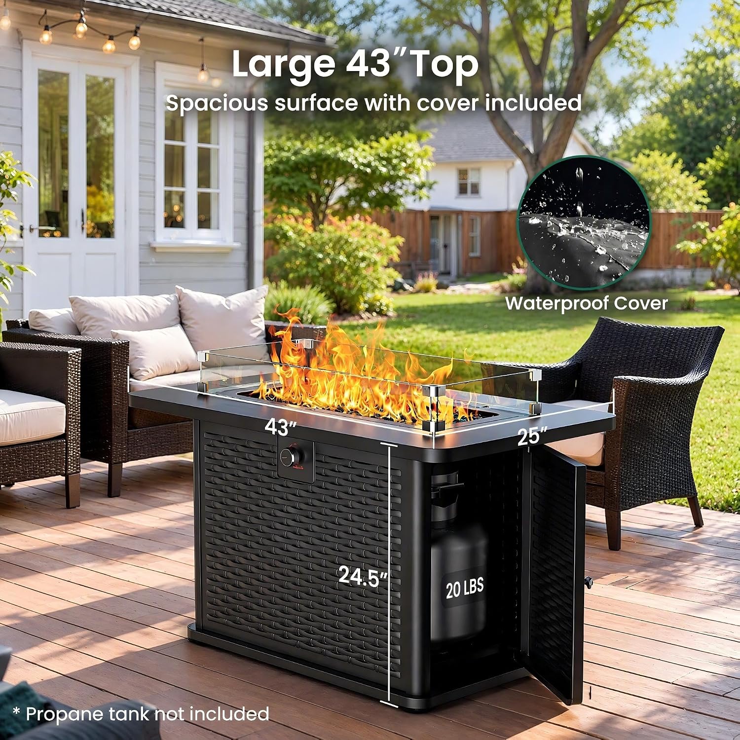 Thumbnail 2 de Ciays Propane Fire Pit Table 43-Inch