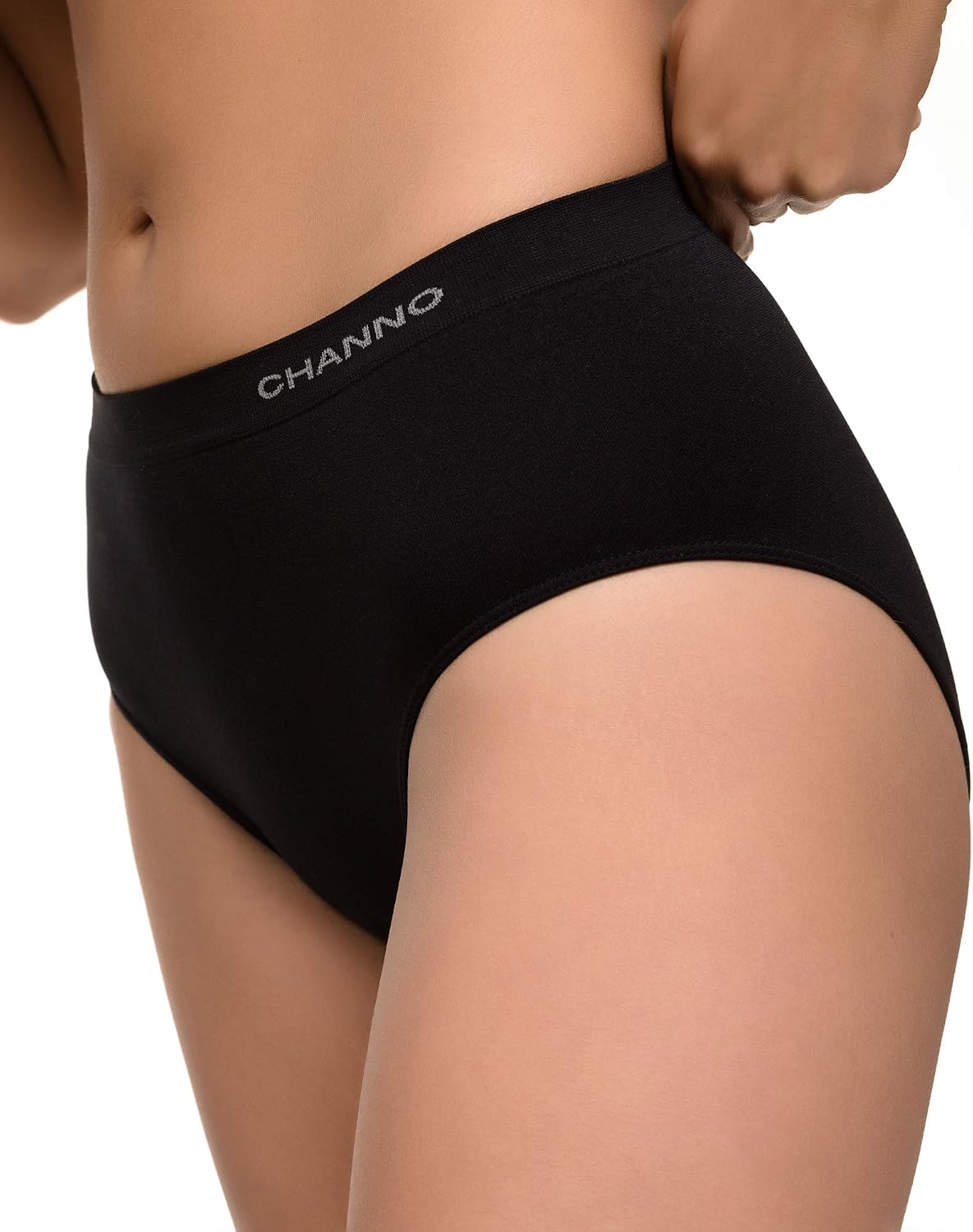 Detalle de Channo Bragas de Algodón y Bambú para Mujer, Talle Alto, Sin Costuras, Pack 6 (Colores Lisos) – Talla L