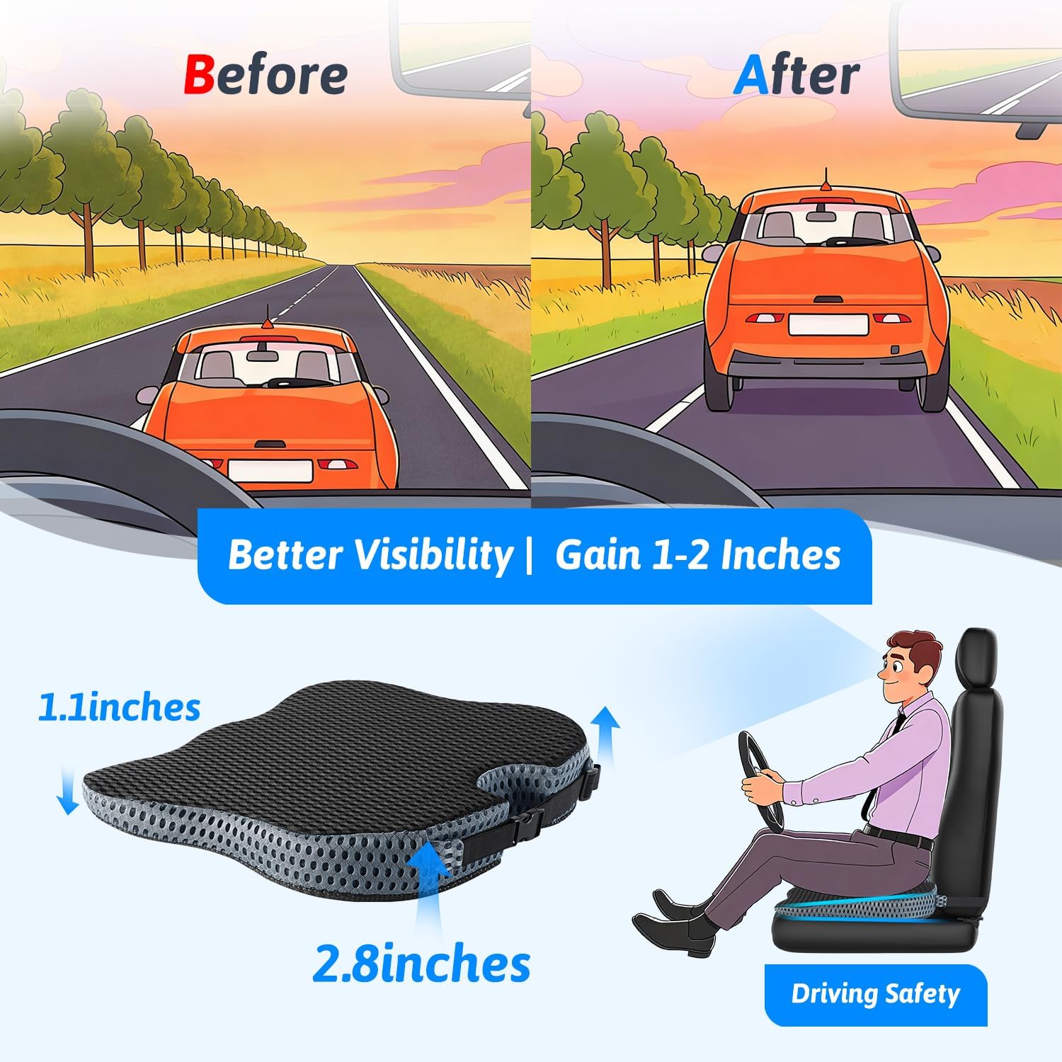 Thumbnail 2 de Soft Dense Memory Foam Car Seat Cushion