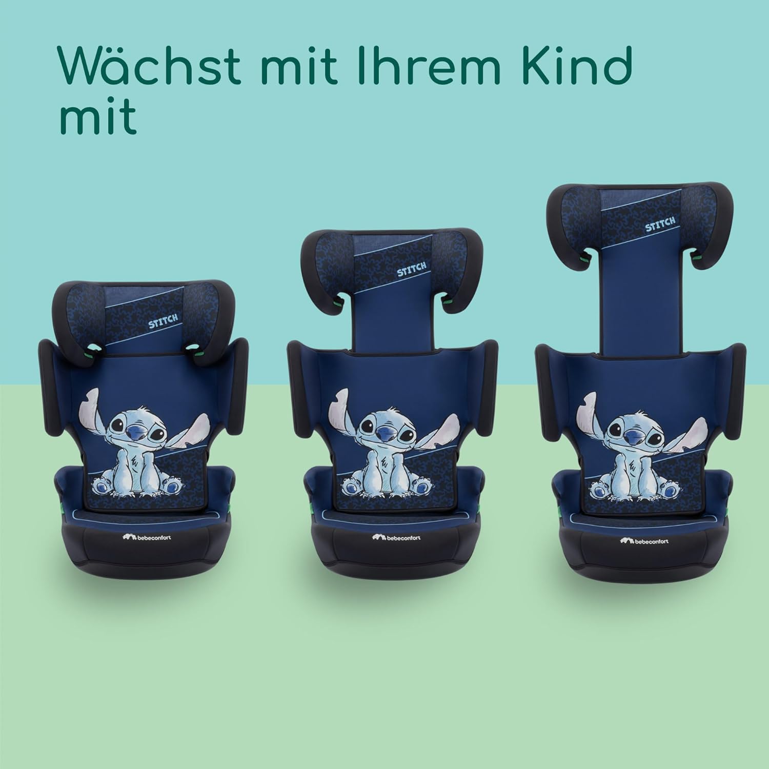 Thumbnail 2 de Bebeconfort Disney RoadSafe i-Size: Klappbarer Kindersitz mit Rückenlehne (3,5–12 Jahre, 100–150 cm) – Stitch Disney