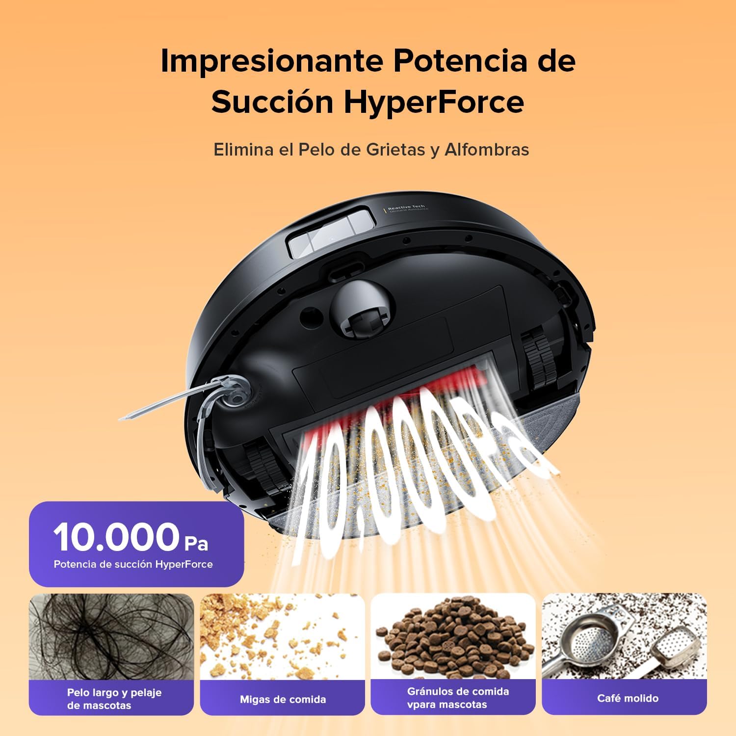 Detalle 2 de Roborock Q10 S5 Set 🧹 Aspirador y Fregasuelos con HyperForce