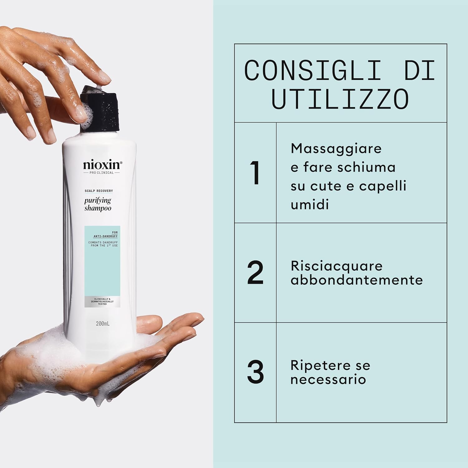 Thumbnail 4 de Nioxin Scalp Recovery Purifying Shampoo per cuoio capelluto irritato, azione antiforfora, 200 ml