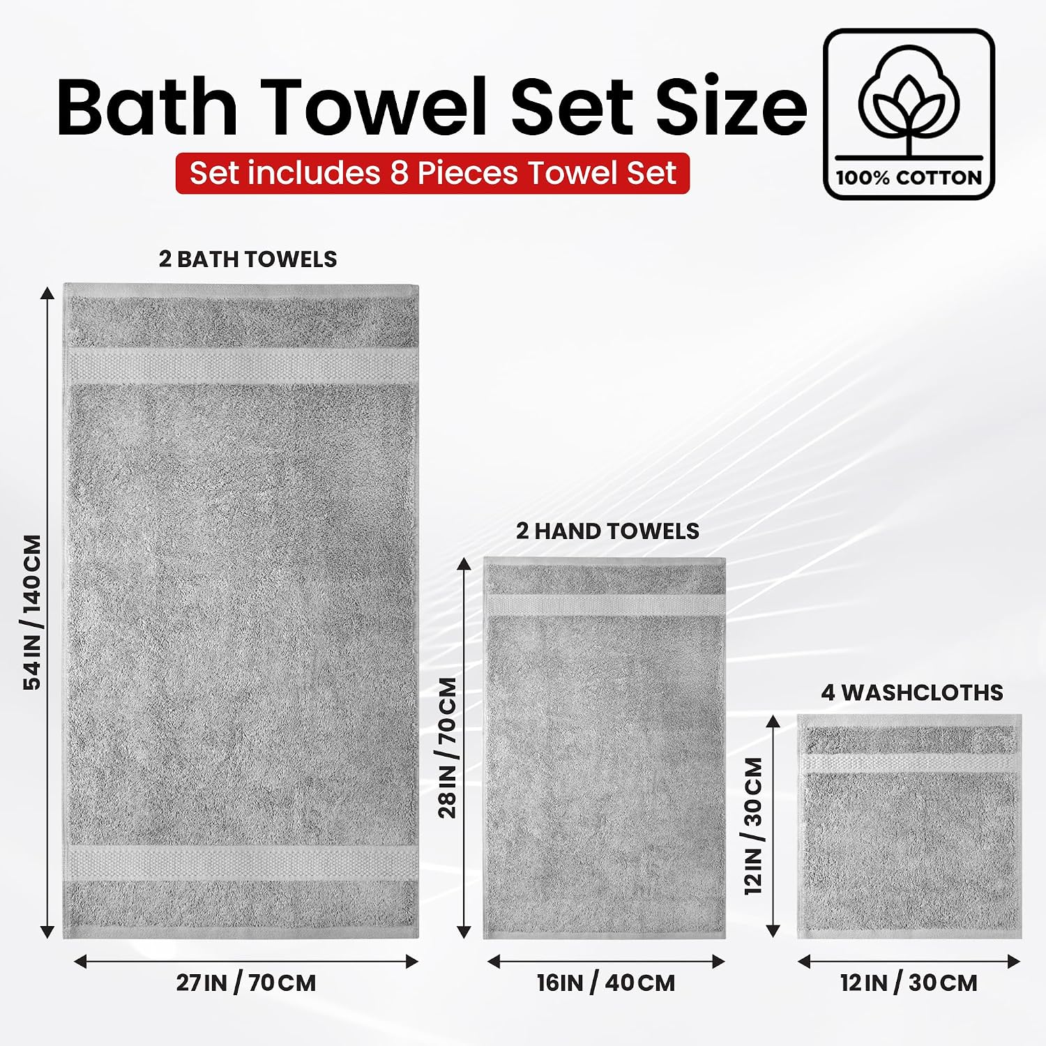 Detalle 2 de Infinitee Xclusives Premium 8-Piece Towel Set
