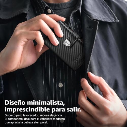 Thumbnail 6 de TENBST Cartera para hombre con bloqueo RFID, tarjetero emergente y monedero