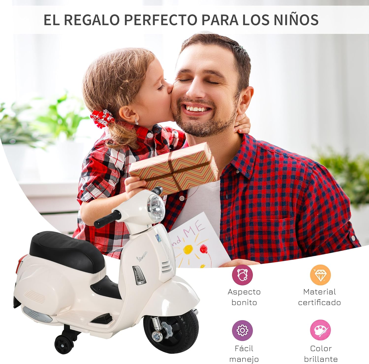 Thumbnail 2 de HOMCOM Moto Eléctrica Vespa 6V para Niños
