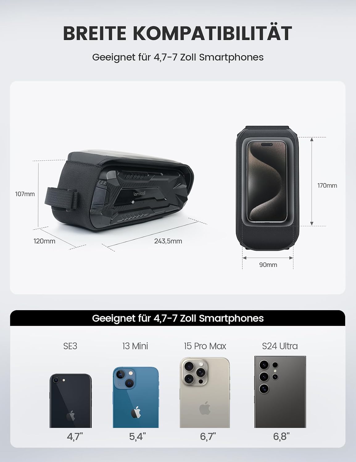 Thumbnail 5 de Lamicall Rahmenfahrradtasche 1,6L mit Touchscreen