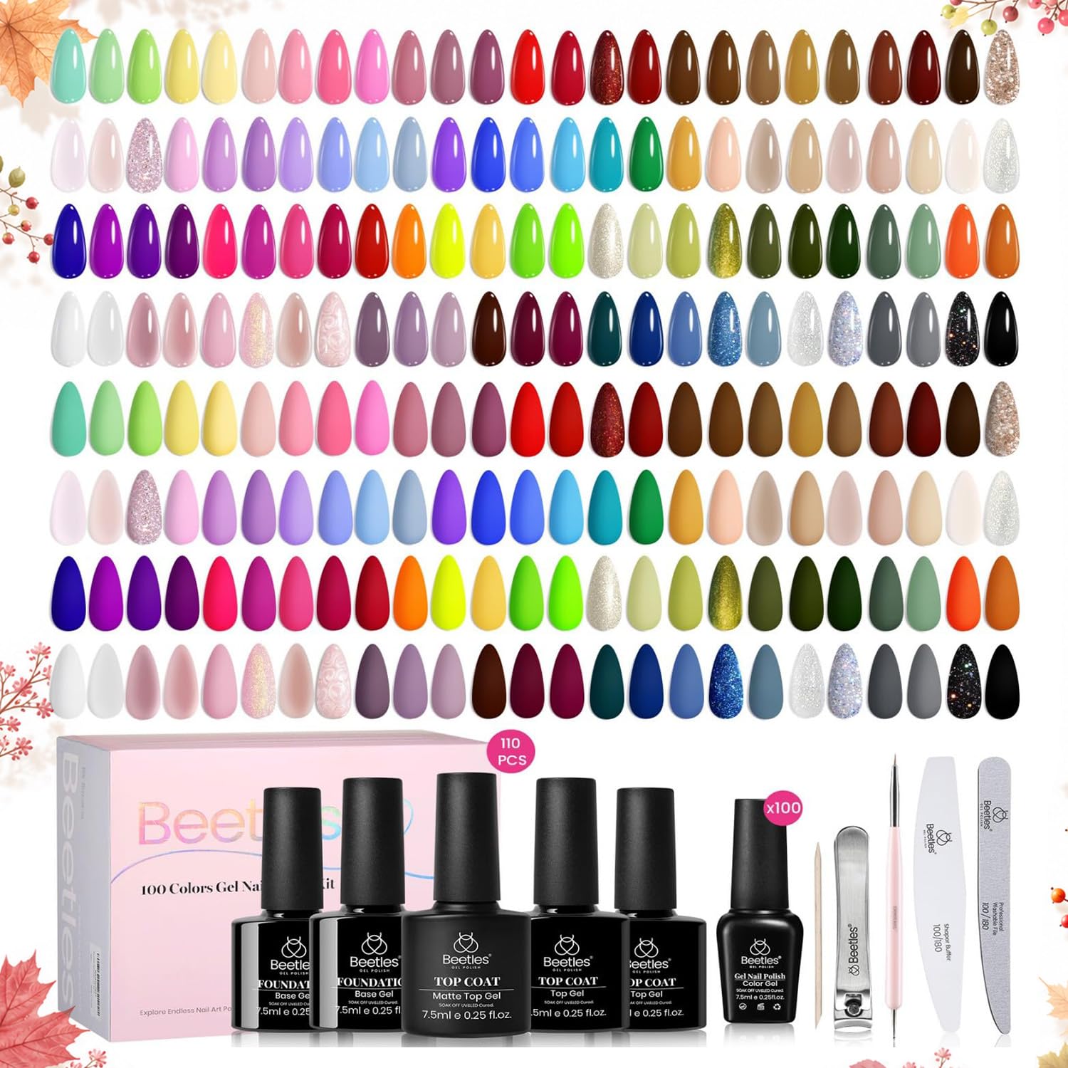 Detalle de Beetles 110 PCS Gel Nail Polish Set ๐