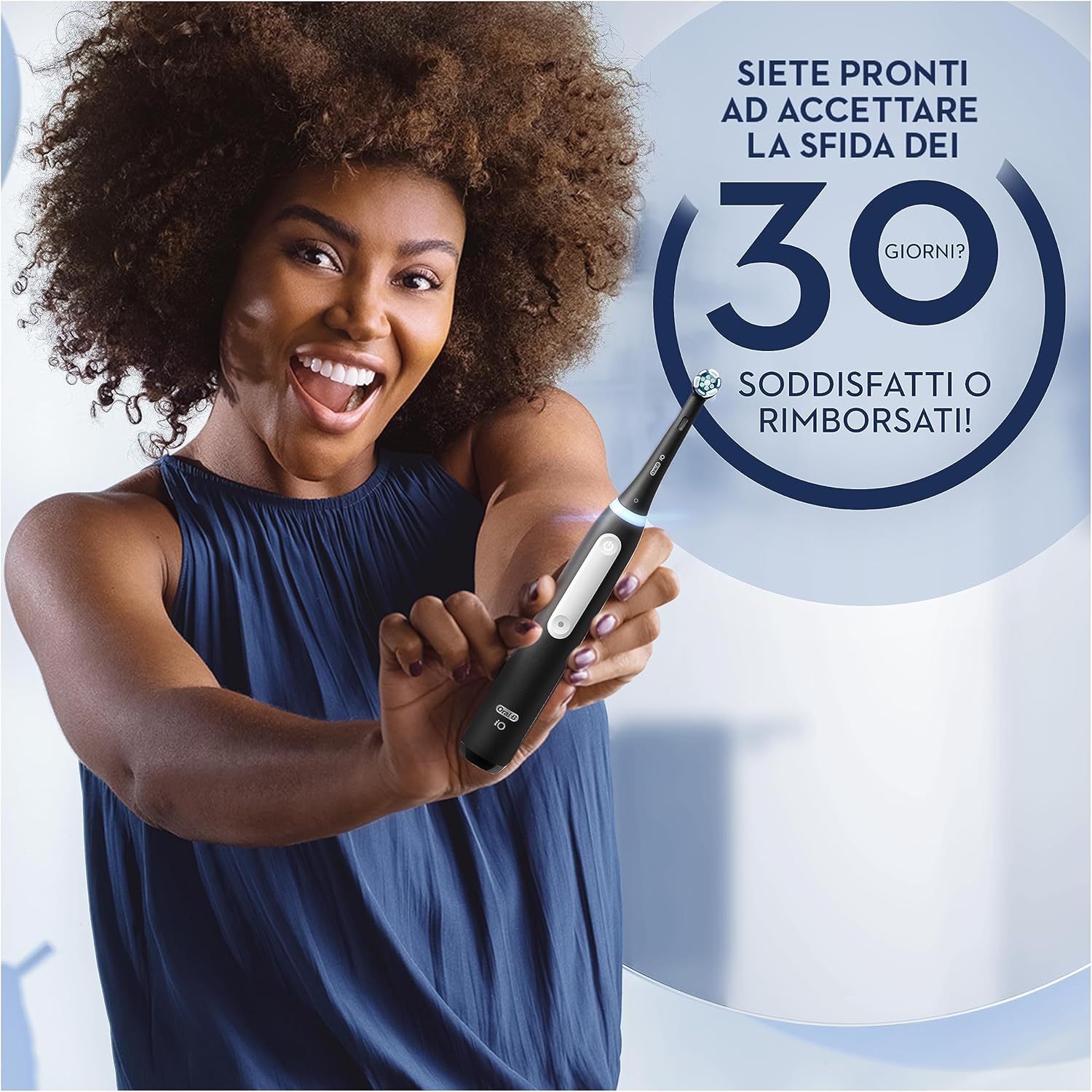 Detalle de Oral-B Spazzolino Elettrico iO 3 Rosa e Nero – kit doppio con 2 testine, custodia viaggio