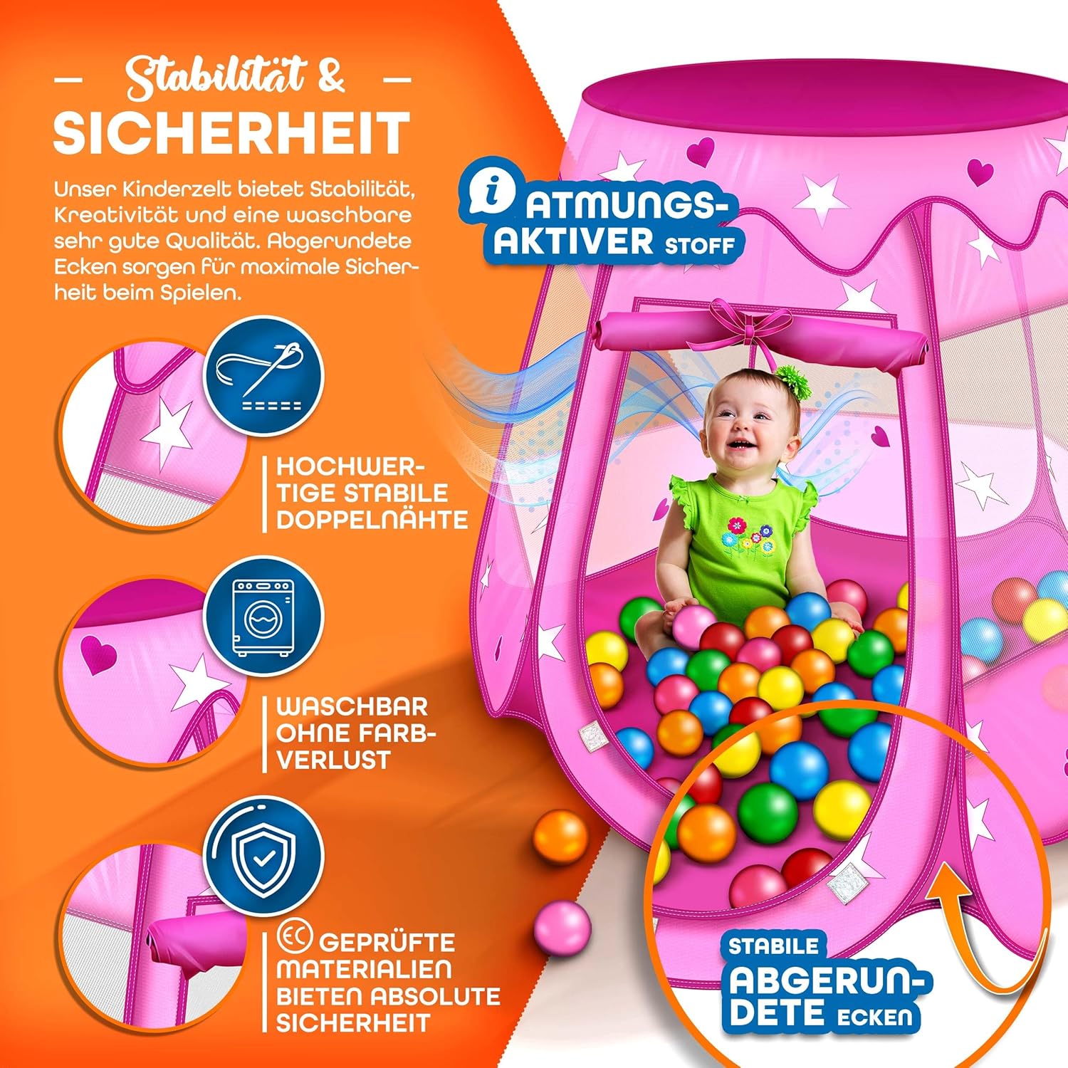 Detalle 2 de KIDUKU Tente de jeu enfant 100 balles đȘ