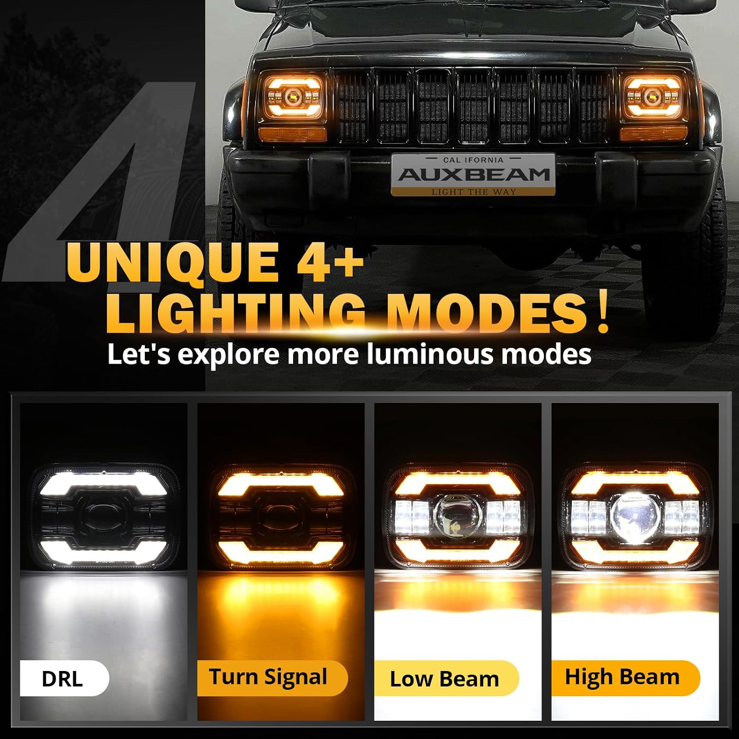 Thumbnail 2 de Auxbeam 5x7 In Headlights for Jeep Cherokee YJ/XJ ⌛