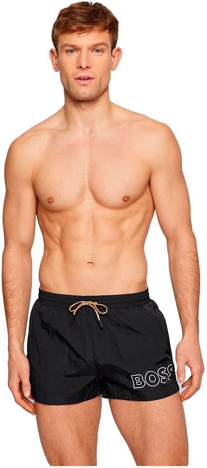Thumbnail 2 de BOSS Mens Mooneye Swim Shorts with Outline Logo Print