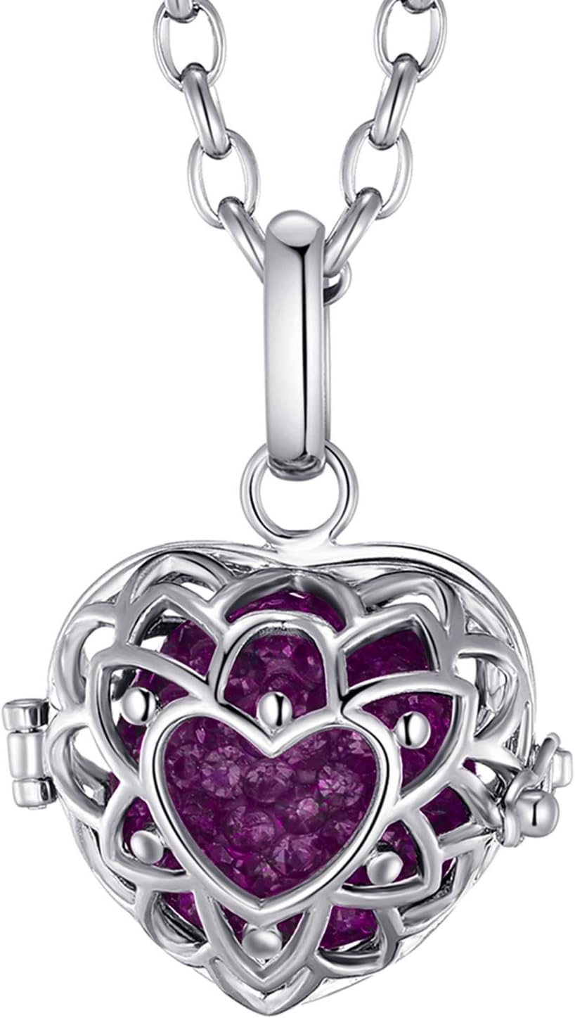 Detalle de Morella Catenina donna in acciaio inox 70 cm con ciondolo a cuore e sfera Ø16 mm – con sacchetto di velluto