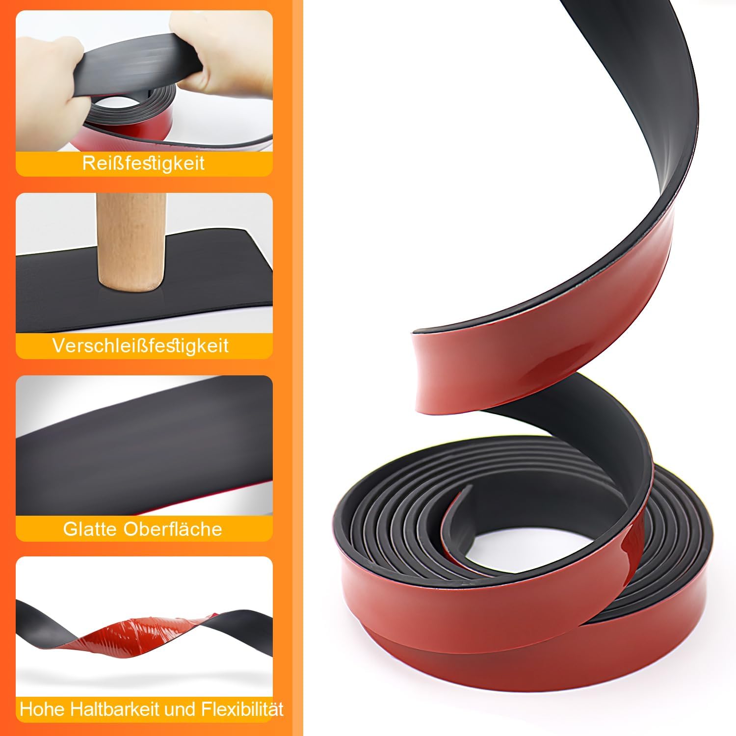 Detalle de Vefhby Gummistreifen Selbstklebend – Vollgummi Neoprenmatte 25 mm x 3 mm x 3 m