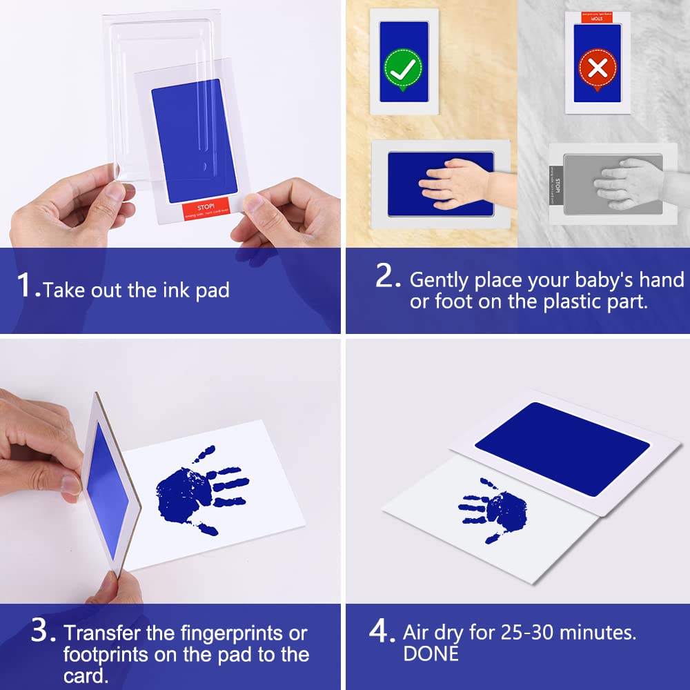 Thumbnail 4 de Vicloon Baby Abdruck Set – Hand- und Fußabdruck mit Clean-Touch Technologie, 3x Stempelkissen und 6 Druckkarten