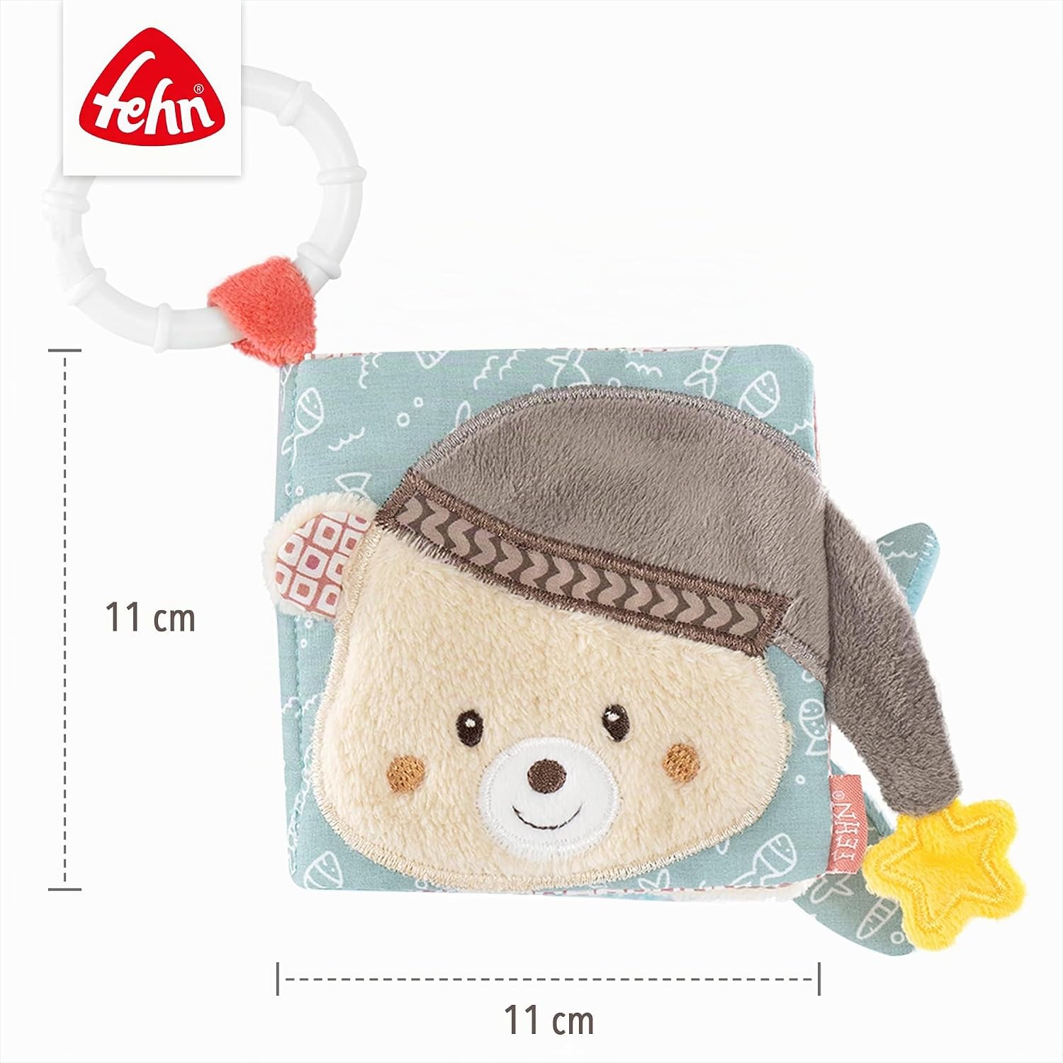 Detalle de Fehn livre en tissu Bruno – livre tactile pour bébés et jeunes enfants