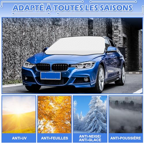 Detalle de Tevlaphee Pare Soleil Voiture Pare Brise Avant – Protection solaire magnétique universelle 197 × 128 cm