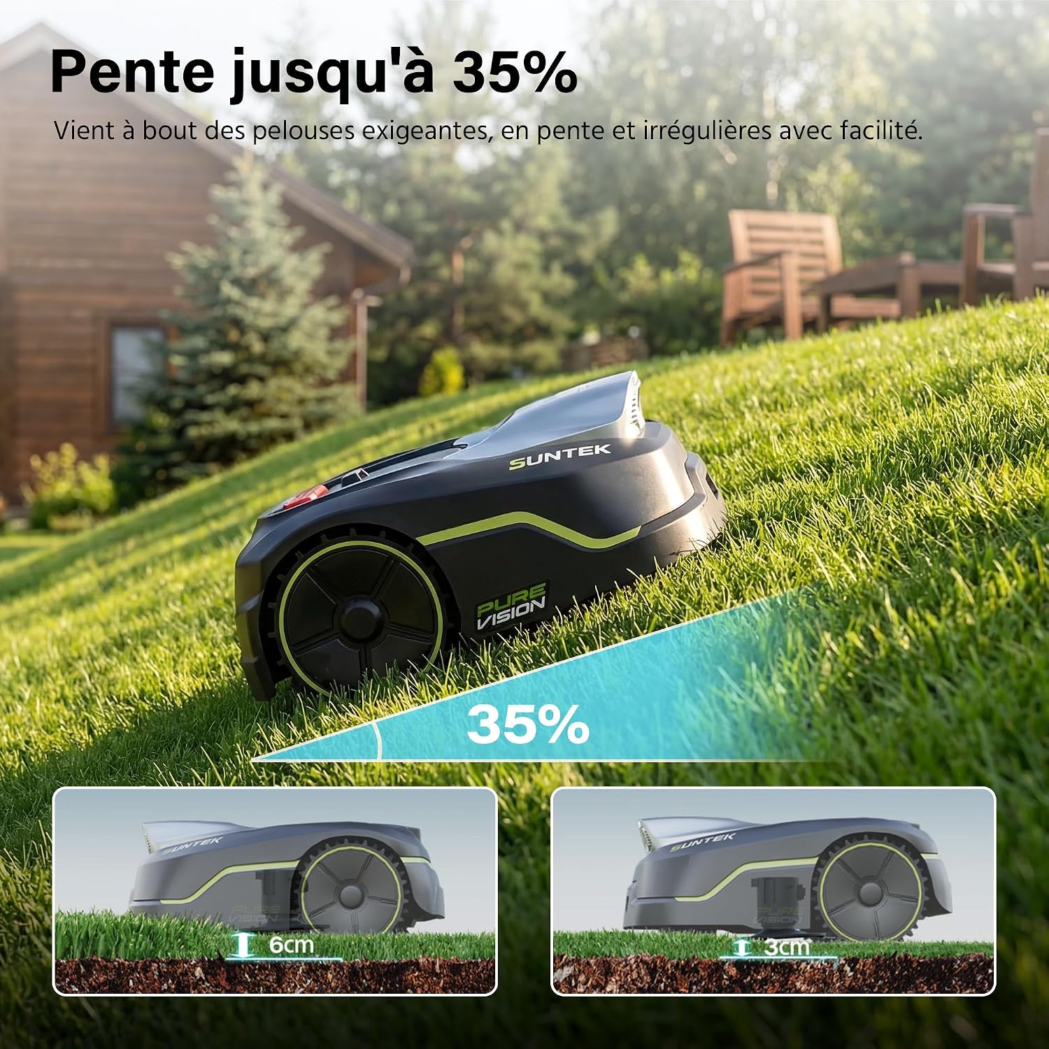 Detalle 2 de SUNKTEK Robot tondeuse IA 250 m²