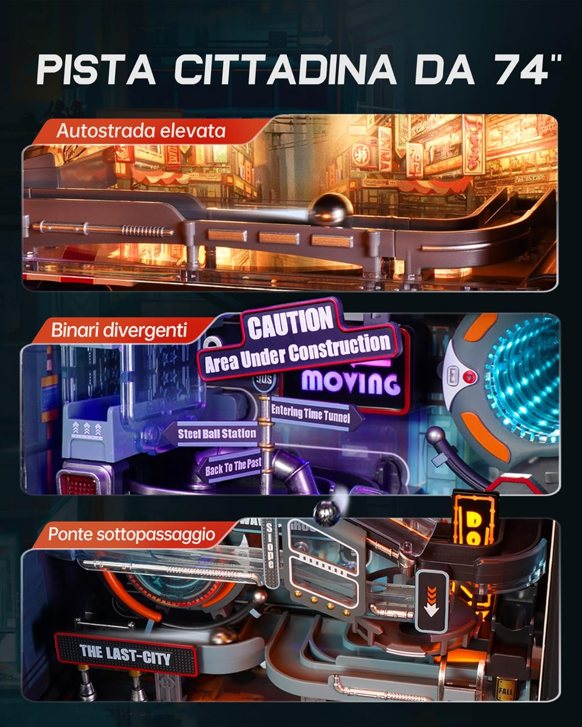 Thumbnail 2 de ROBOTIME Puzzle 3D MR01S “Last City” con piste per biglie e luci LED dinamiche