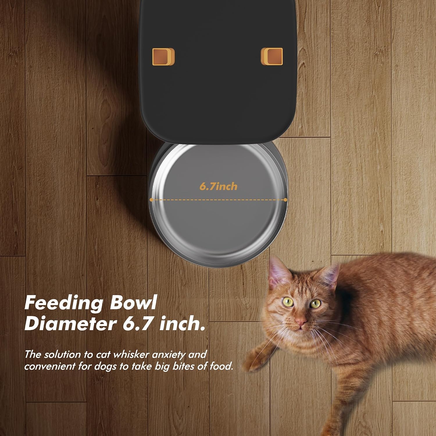 Detalle 2 de Automatic Cat Feeder 8L Anti-Clog with Timer and Stainless Steel Bowl