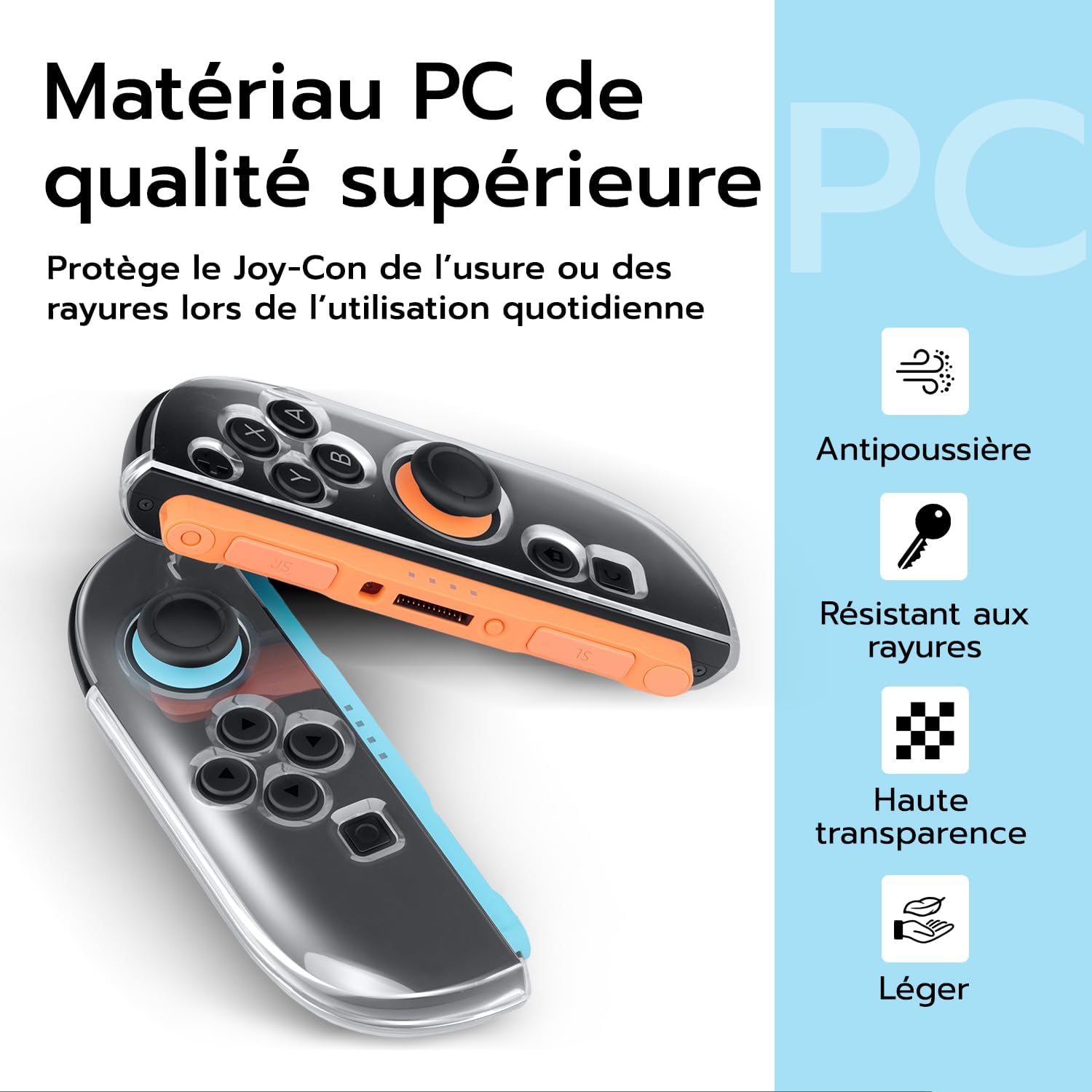 Thumbnail 2 de Mcbazel coque de protection TPU/PC pour Joy-Con Nintendo Switch 2 (étui rigide transparent)