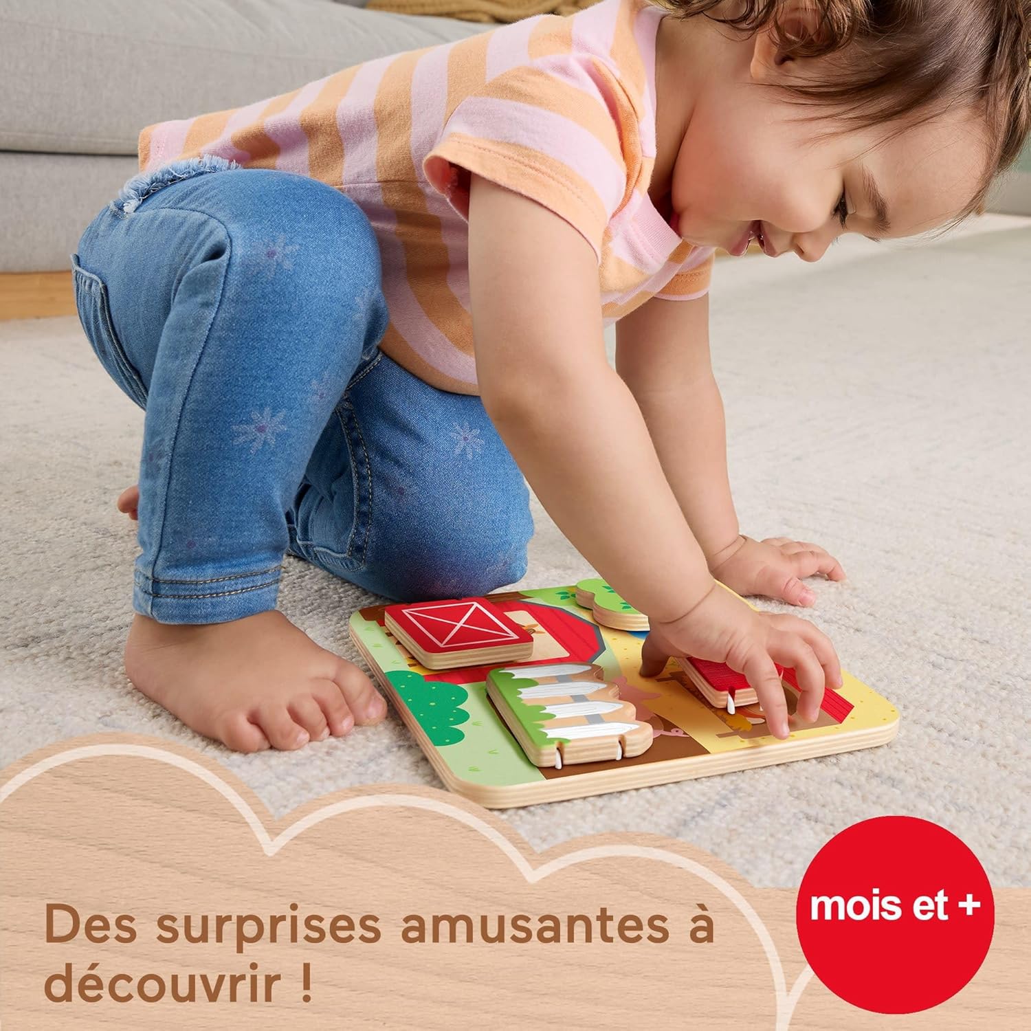 Thumbnail 1 de Fisher-Price La Planche en bois des animaux de la ferme JCY33 (à partir de 1 an)