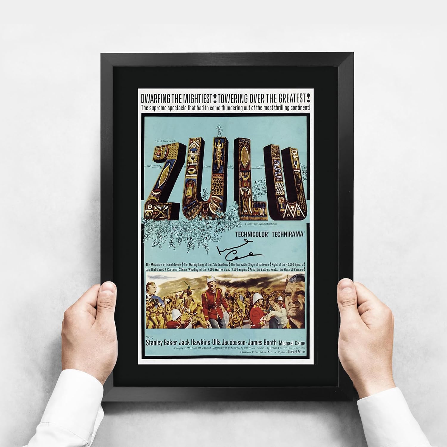 Thumbnail 2 de HWC Trading Zulu Michael Caine Gifts Printed Signed Autograph Picture (A3 Framed) for Movie Memorabilia Fans