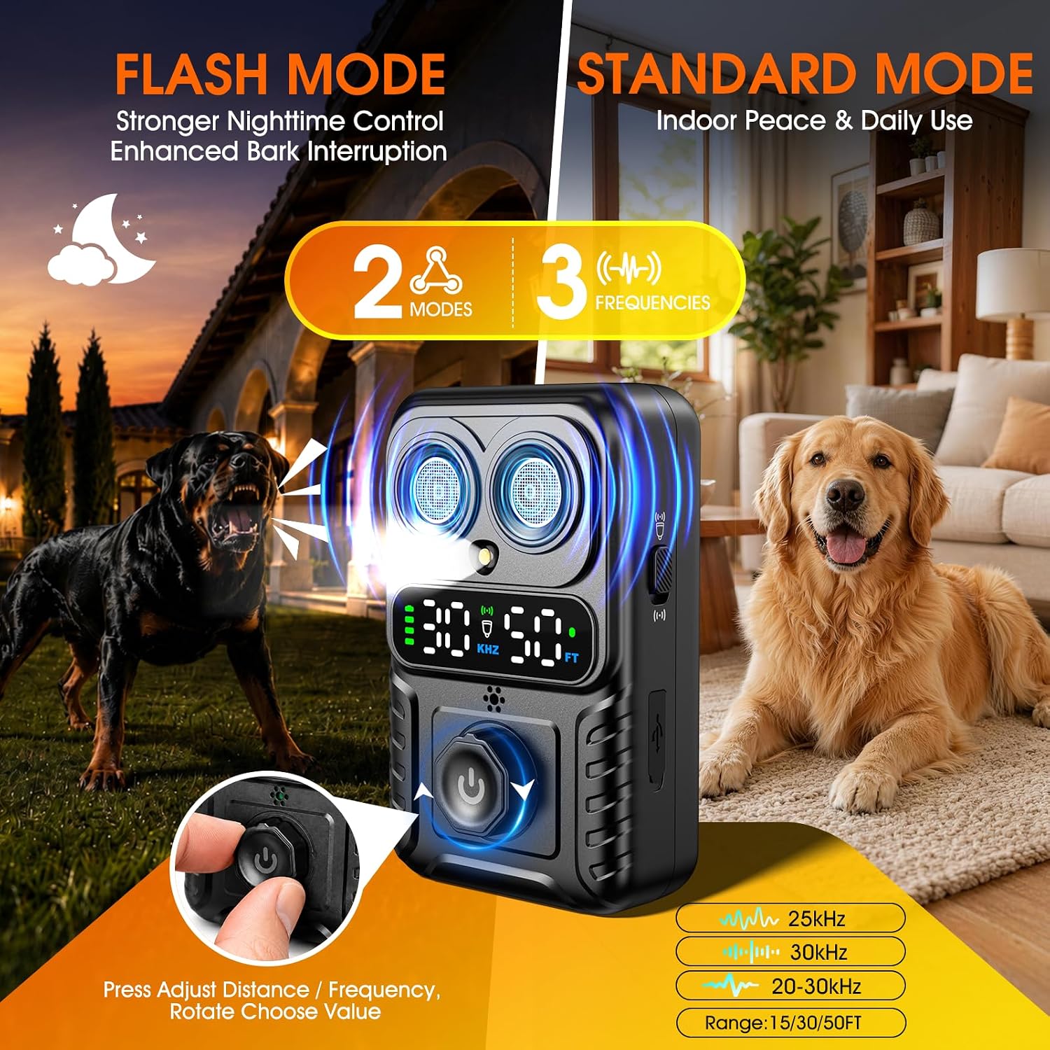 Detalle 2 de CdFXor Dog Bark Deterrent with 1200mAh Battery