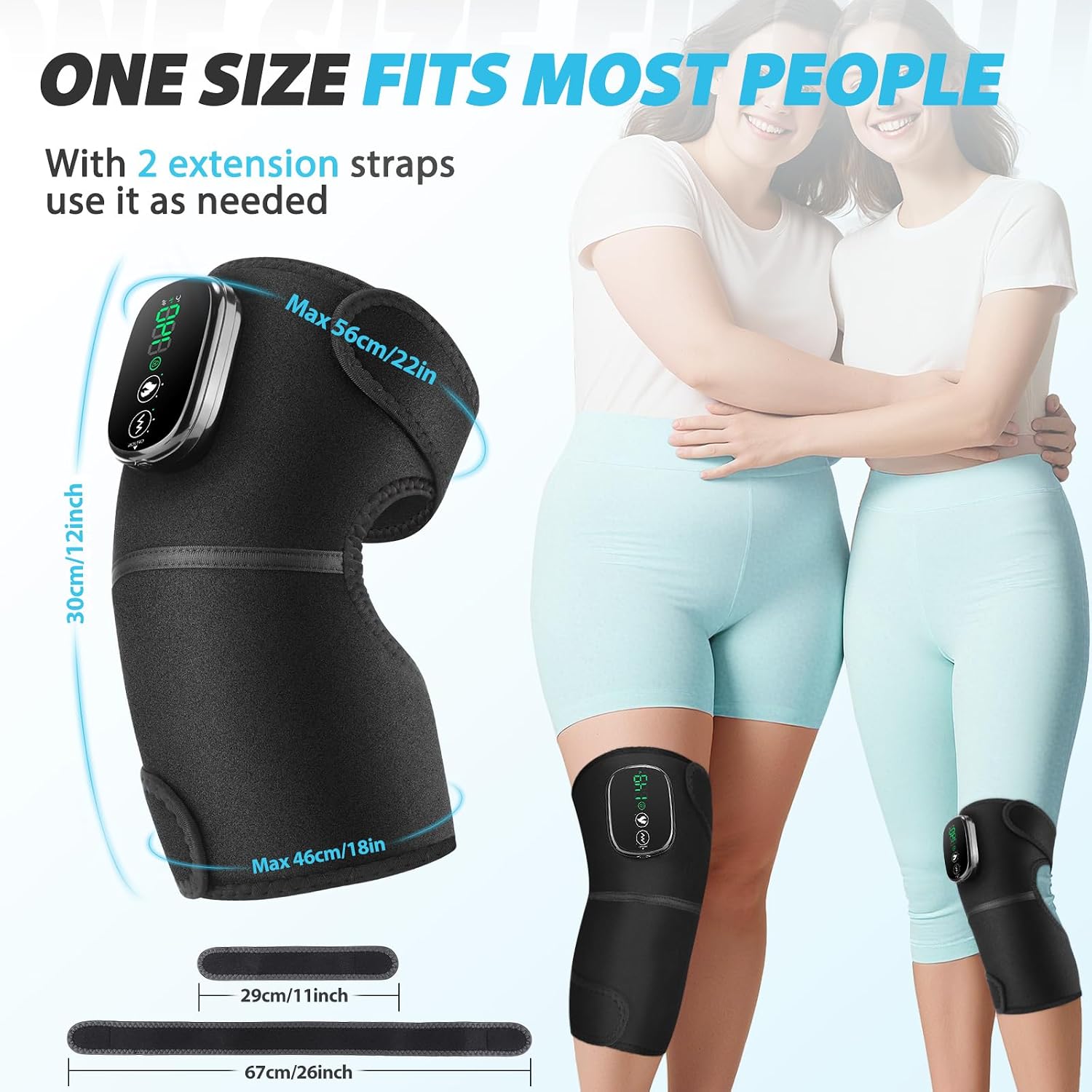 Thumbnail 6 de FlareMore draadloze verwarmde kniebrace met touchscreen, 4 motoren en 5 standen