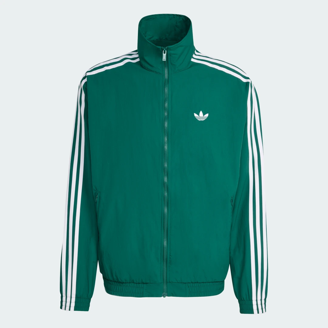 Detalle de Chaqueta deportiva técnica Firebird de Adidas — verde, para entrenamiento y desgaste diario