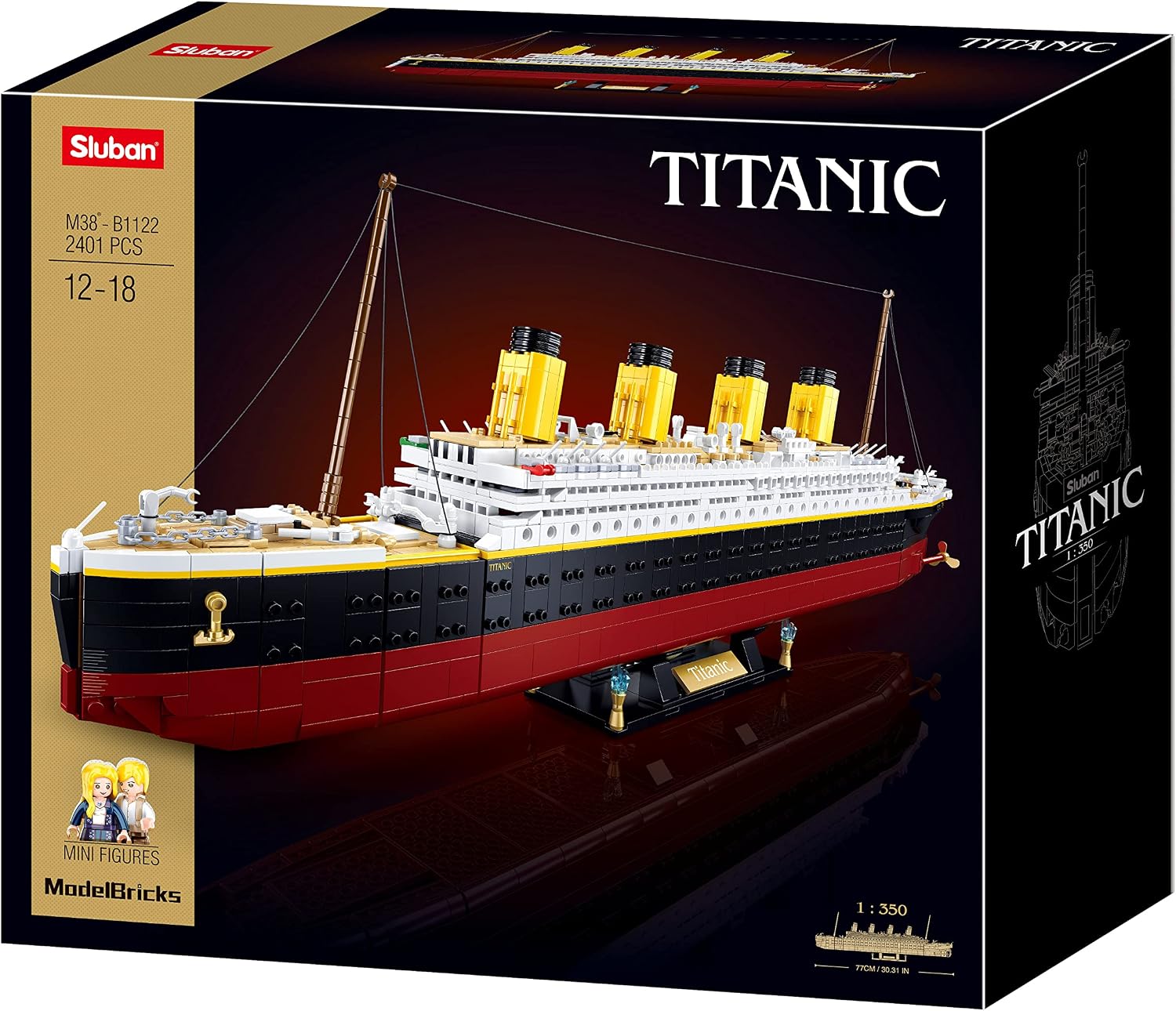Detalle 1 de Sluban M38-B1122 Titanic 1:350 – zestaw klocków z kolorową instrukcją