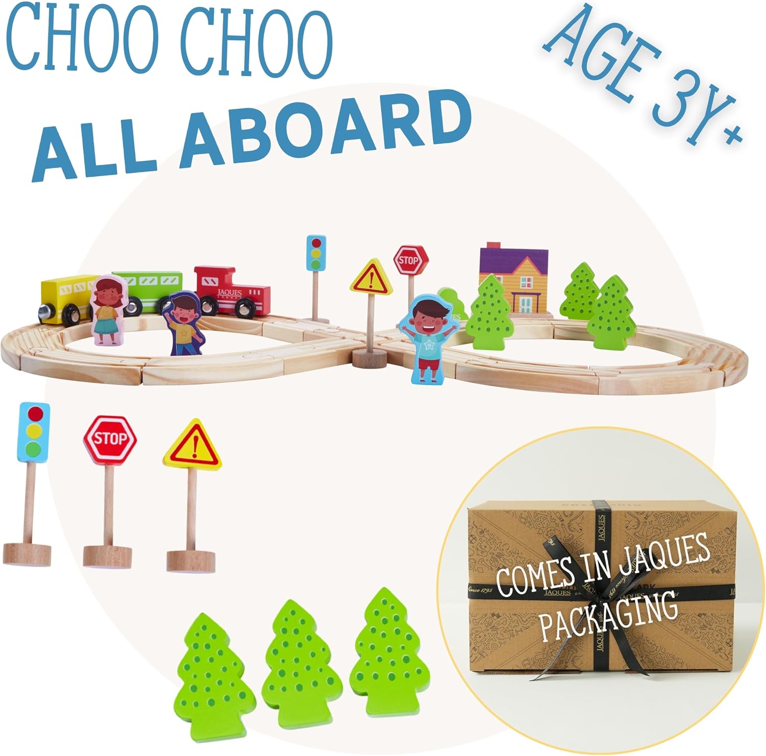 Detalle 2 de Jaques of London Train Set: Wooden Toy Train