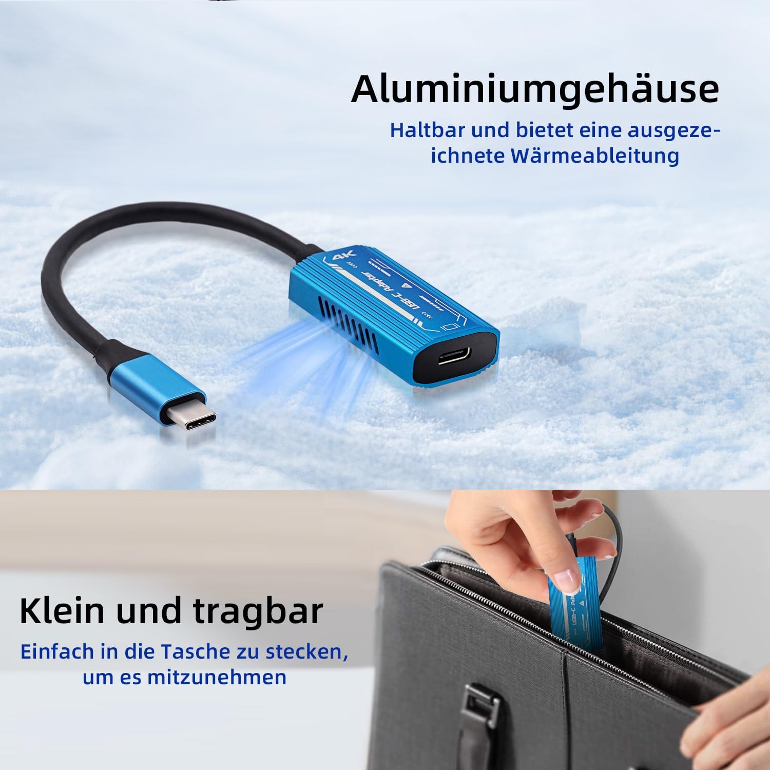 Thumbnail 4 de Mcbazel USB‑C Adapter für AR‑Brillen: 4K@60Hz, 100W PD Schnellladung (USB‑C Male auf Female)