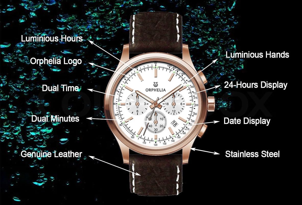 Thumbnail 6 de Orphelia Montre Homme 24h Dual Time Quarz Cuir — élégance et précision au quotidien