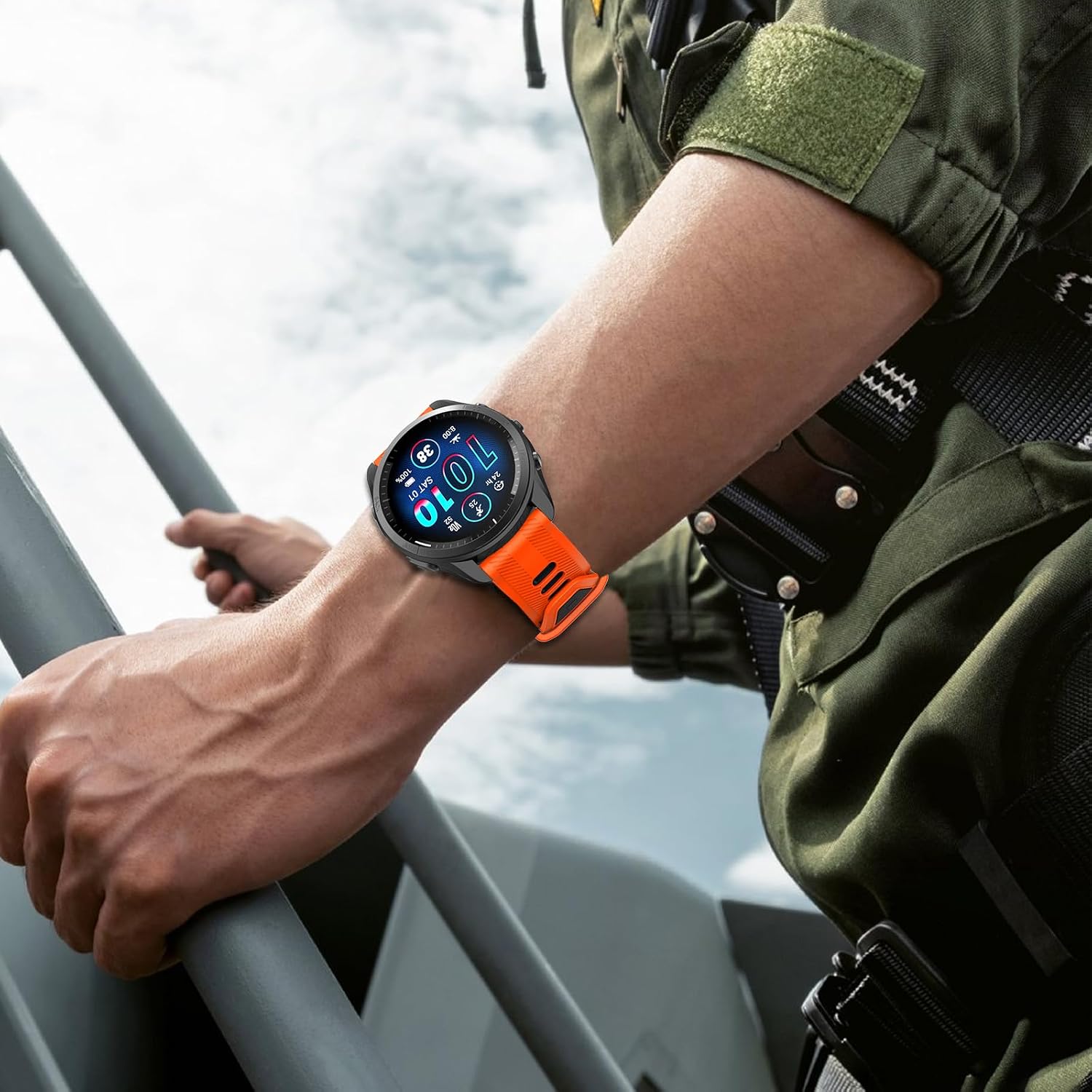 Thumbnail 6 de ISABAKE 22mm silicone watch strap for Garmin Forerunner 965/955 (and Forerunner 945/935, Fenix 5)