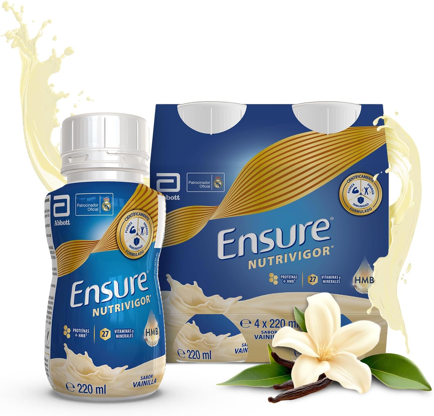 Detalle de Ensure Nutrivigor Vainilla 🥤 Pack 4 x 220 ml - Adultos